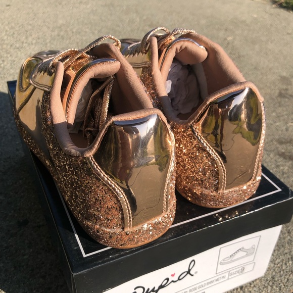 Rose Gold Glam Sneakers 👟 - Picture 2 of 6